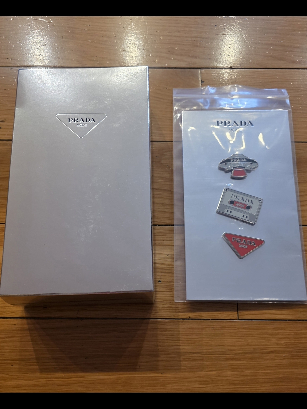 Prada Mode Rare Set Of 3 Enamel Pins